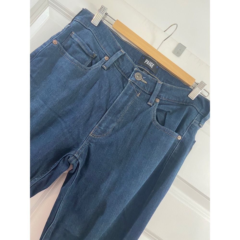 Paige Federal Slim Straight Leg Jeans Dark Indigo Blue Size 31 Transcend Denim